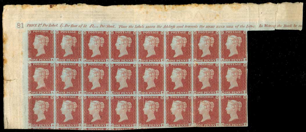 Plate 81 A-A, A-B, A-C, A-D, A-E, A-F, A-G, A-H, B-A, B-B, B-C, B-D, B-E, B-F, B-G, B-H