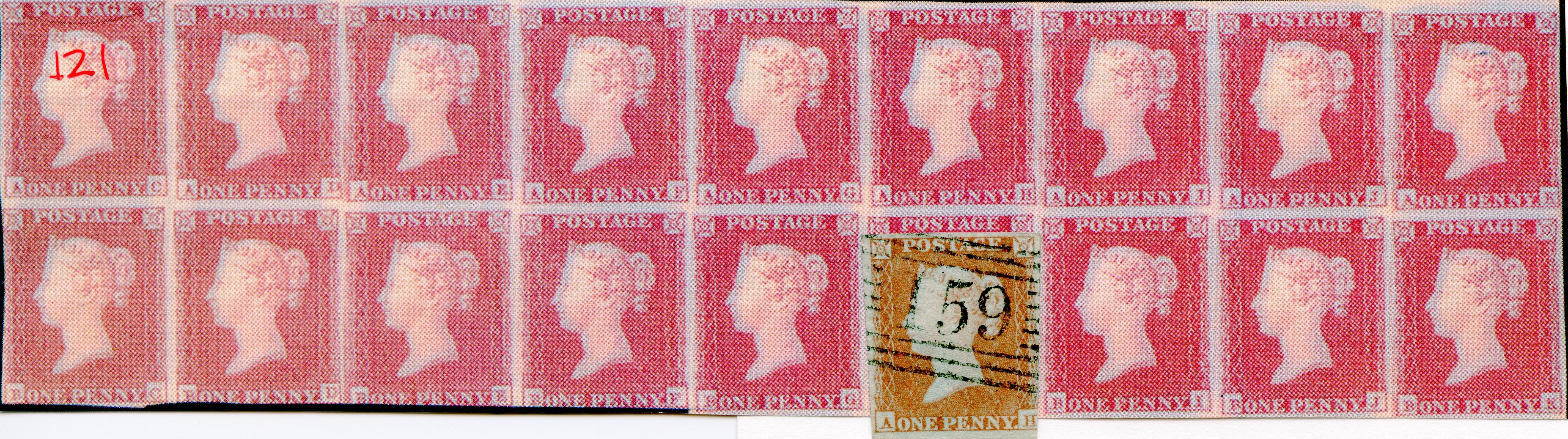 Plate 121 A-C, A-D, A-E, A-F, A-G, A-H, A-I, A-J, A-K