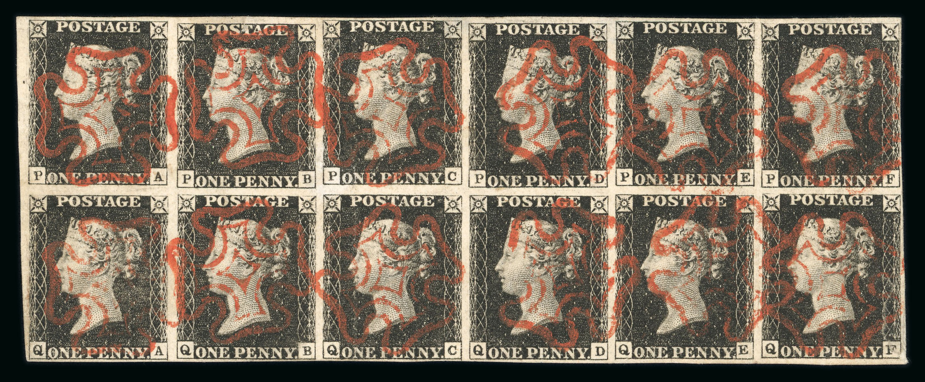 Plate 4 P-A, P-B, P-C, P-D, P-E, P-F, Q-A, Q-B, Q-C, Q-D, Q-E, Q-F